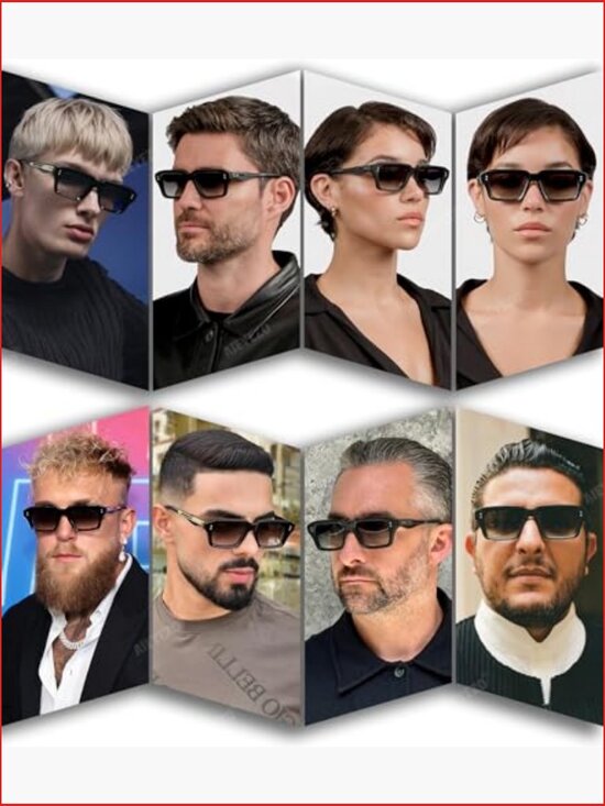Rectangular Sunglasses UV400 Protection 90\'s Retro Designer Shades main image 4